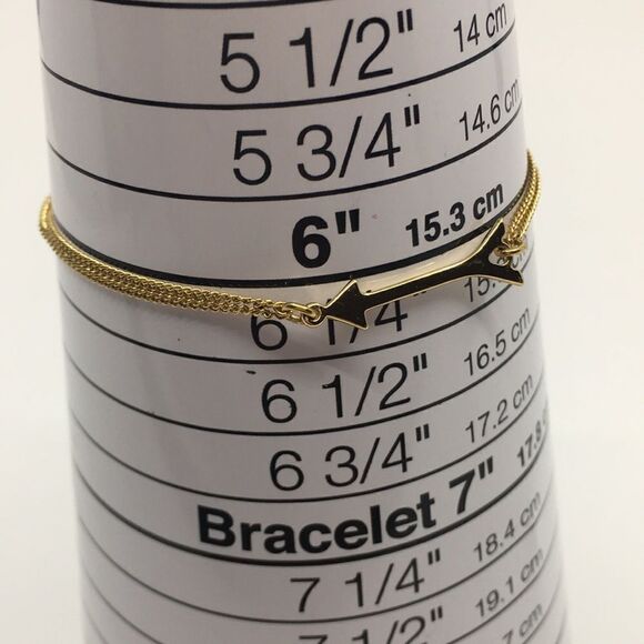 Stella & Dot Arrow Wishing Corded Gold Tone Adjustable Bracelet - Picture 13 of 16